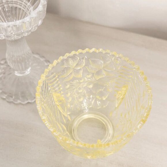 Vintage LE Smith Glass Yellow Fairy Lamp Candle Holder with Clear Base - Picture 6 of 6